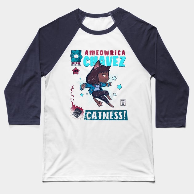 Ameowrica Baseball T-Shirt by Susto